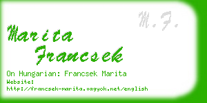 marita francsek business card